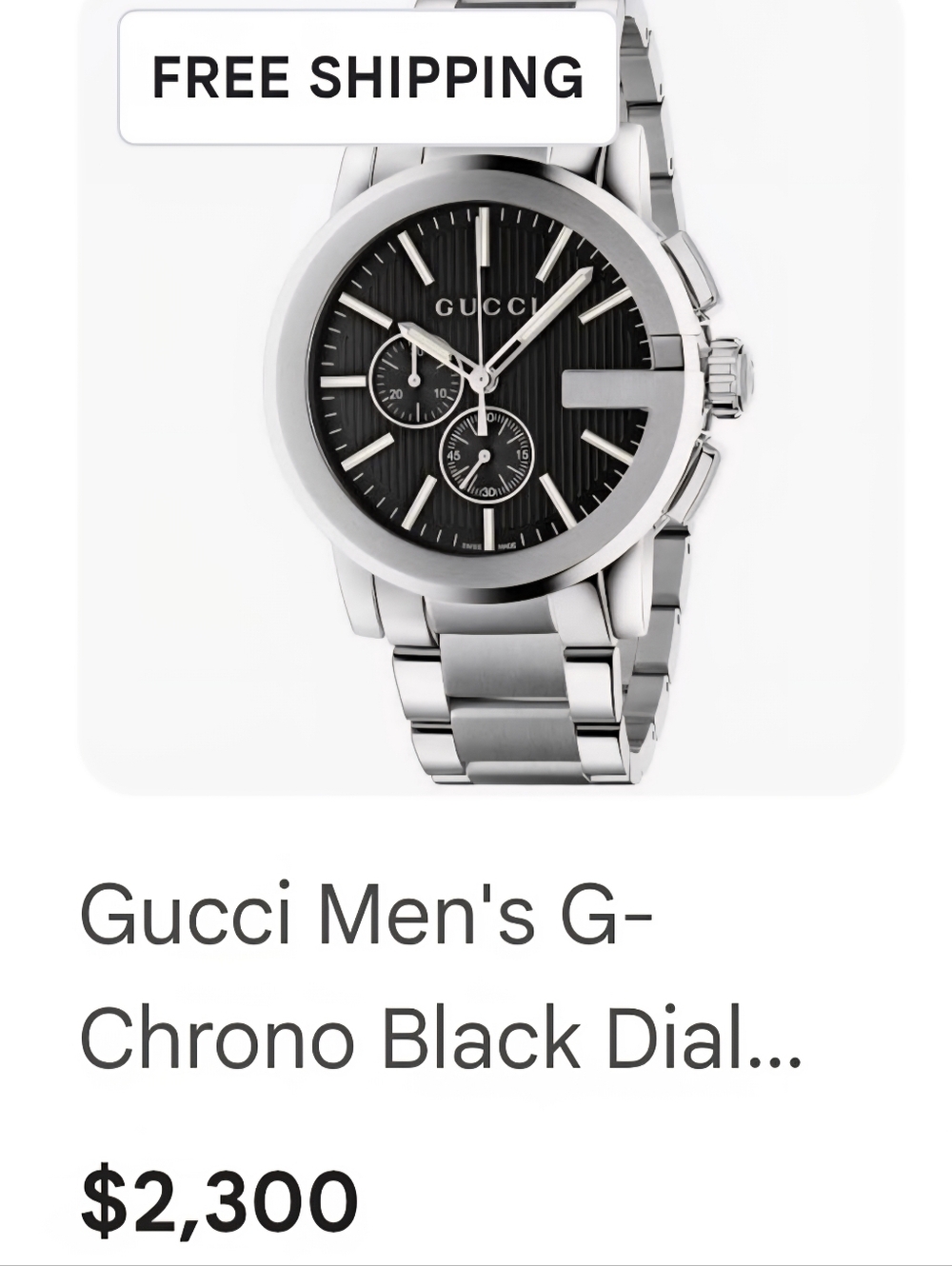 Gucci G-Chrono Silver Stainless Steel Chronograph Watch with Black Dial - Picture 7 of 7